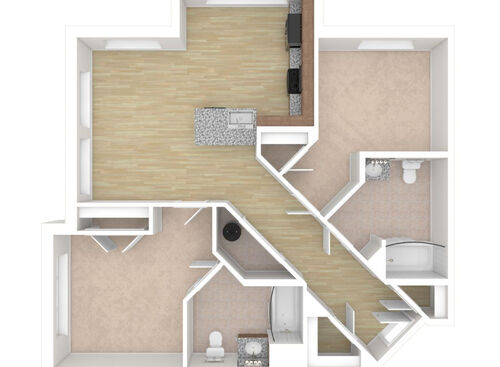 2 Bedroom - 2B: Beds - 2: Baths - 2: SqFt Range - 918 to