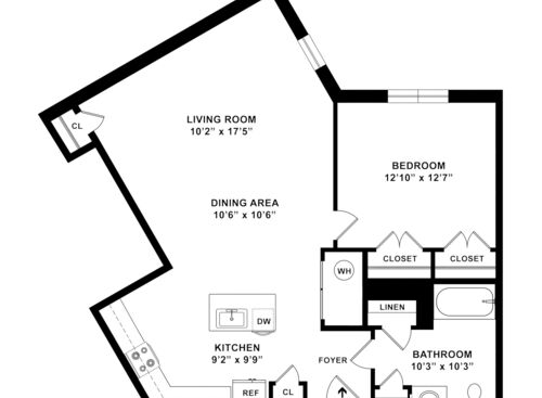 1 Bedroom - 1D: Beds - 1: Baths - 1: SqFt Range - 844 to 844