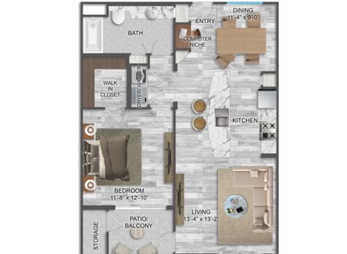 Bernini: Beds - 1: Baths - 1: SqFt Range - 830 to 830