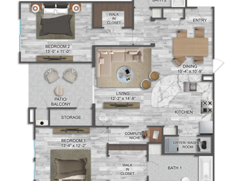 Emmanuelle: Beds - 2: Baths - 2: SqFt Range - 1154 to 1154