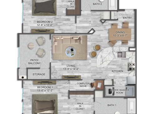 Genoa: Beds - 2: Baths - 2: SqFt Range - 1138 to 1138