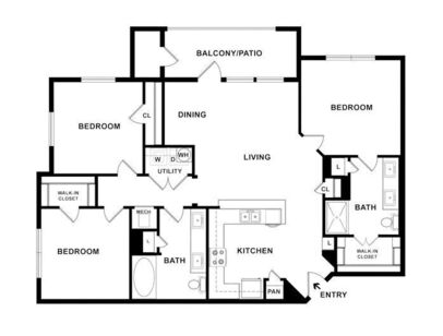 C1: Beds - 3: Baths - 2: SqFt Range - 1160 to 1160