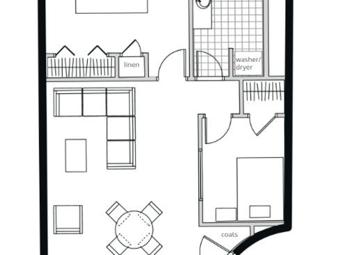2 Bedrooms: Beds - 2: Baths - 1: SqFt Range - 1190 to 1190