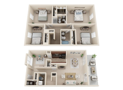 The Majesty: Beds - 4: Baths - 2.5: SqFt Range - 1584 to 1584