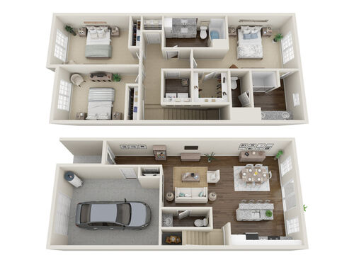 The Wisteria: Beds - 3: Baths - 2.5: SqFt Range - 1759 to 1759