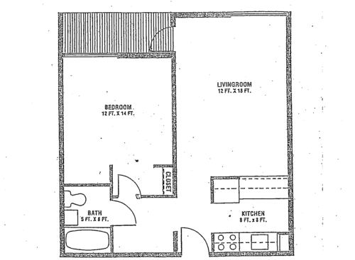 One Bedroom: Beds - 1: Baths - 1: SqFt Range - 590 to 590