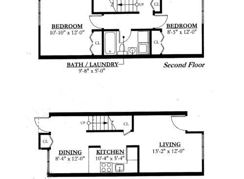 Two Bedroom: Beds - 2: Baths - 1: SqFt Range - 800 to 800