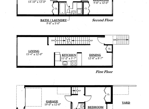 Three Bedroom: Beds - 3: Baths - 1: SqFt Range - 1100 to 1100