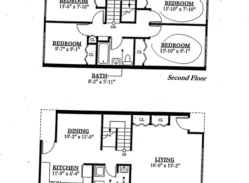 Four Bedroom: Beds - 4: Baths - 2: SqFt Range - 1200 to