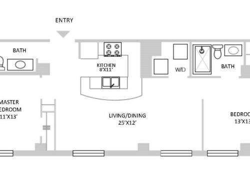 Two Bedroom Suite Series 01: Beds - 2: Baths - 2: SqFt Range - 1100 to 1100