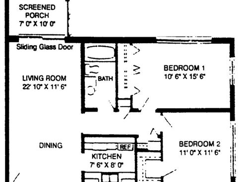 The Regency: Beds - 2: Baths - 1: SqFt Range - 950 to 950