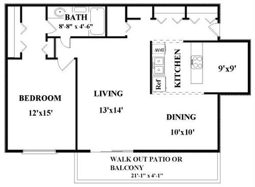 The Keystone: Beds - 1: Baths - 1: SqFt Range - 950 to 1100