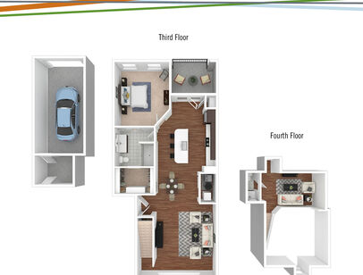 Melbourne II: Beds - 1: Baths - 1.5: SqFt Range - 1085 to 1085
