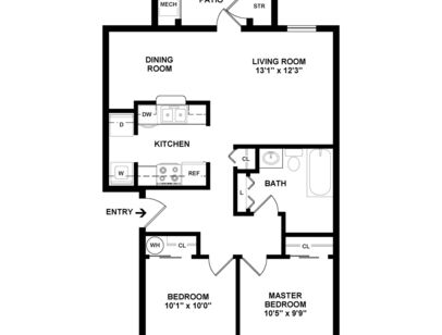 Belmont Floor Plan 3d - Furnished