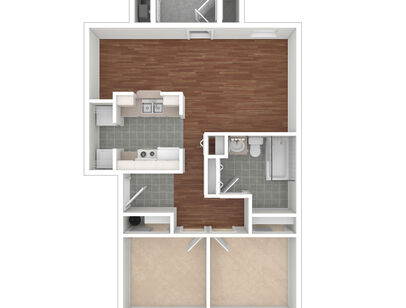 Belmont Floor Plan 3d - Furnished