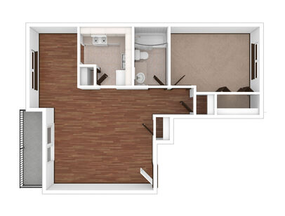 Belmont 3D Floor Plan - Unfurnished