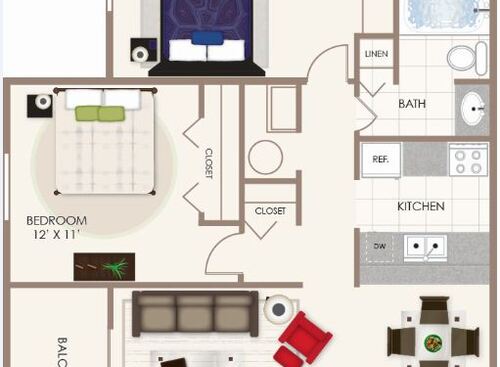 Indigo: Beds - 2: Baths - 1: SqFt Range - 888 to 888