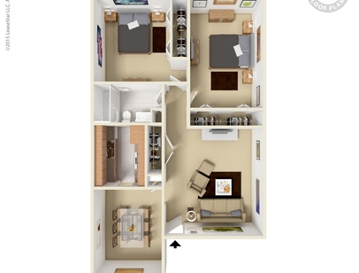 2 Bdrm 1 Ba Patio Or Balcony: Beds - 2: Baths - 1: SqFt Range - 917 to 917