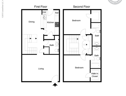 Townhouse 2x2.5: Beds - 2: Baths - 2.5: SqFt Range - 1208 to 1208