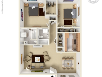 2 Bdrm 2 Ba Patio Or Balcony: Beds - 2: Baths - 2: SqFt Range - 1068 to 1068