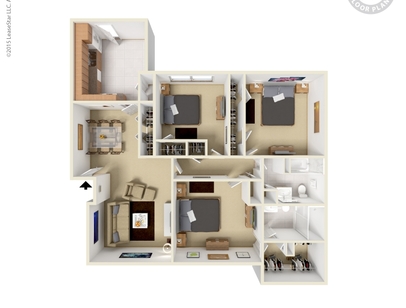 3 Bdrm 2 Ba F/P Patio: Beds - 3: Baths - 2: SqFt Range - 1340 to 1340