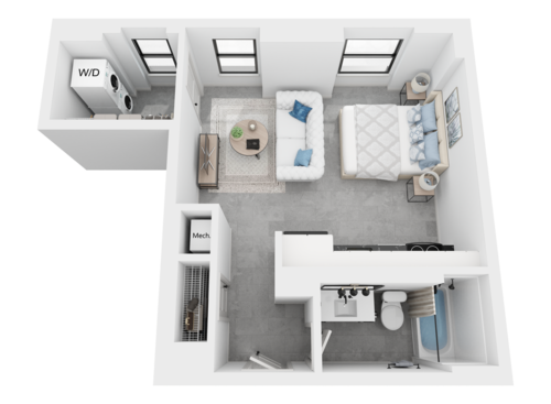 Faulkner - Studio, 1 Bathroom, 581 sq. ft.