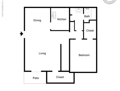 1 Bd/1 Bath/Lg.: Beds - 1: Baths - 1: SqFt Range - 1029 to 1029