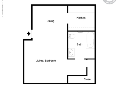 1 Bd/1 Bath/Eff.: Beds - 1: Baths - 1: SqFt Range - 385 to 385