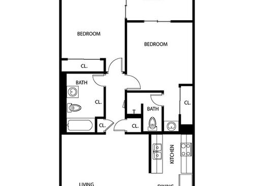 2x2B: Beds - 2: Baths - 2: SqFt Range - 958 to 958
