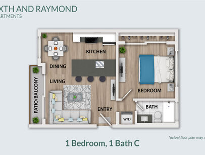 1 Bedroom 1 Bath: Beds - 1: Baths - 1: SqFt Range - 750 to 750