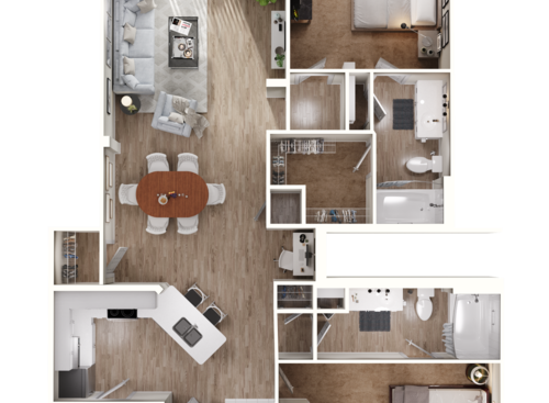 The Archer: Beds - 2: Baths - 2: SqFt Range - 1243 to 1243