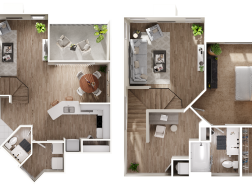 The Bahia Honda Townhome: Beds - 1: Baths - 1: SqFt Range - 1060 to 1060