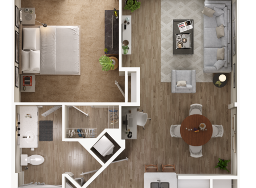 The Buchanon: Beds - 1: Baths - 1: SqFt Range - 801 to 801