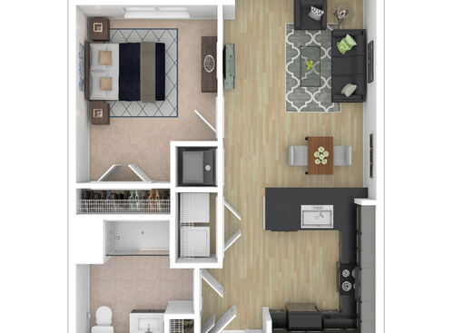 Alloy - 1 Bed, 1 Bath, 647 sq. ft. - 3D Furnished
