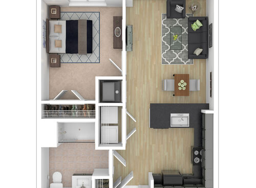 Anvil - 1 Bedroom, 1 Bath, 636 sq. ft. - 3D Furnished