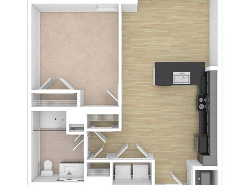 Axle - 1 Bedroom, 1 Bath, 692 sq. ft. - 3D Unfurnished
