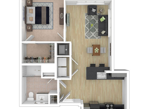 Blacksmith - 1 Bedroom, 1 Bath, 707 sq. ft. - 3D Furnished