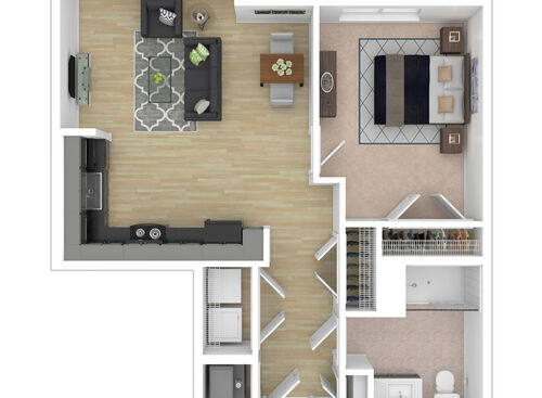 Chisel - 1 Bedroom, 1 Bath, 658 sq. ft. - 3D Furnished