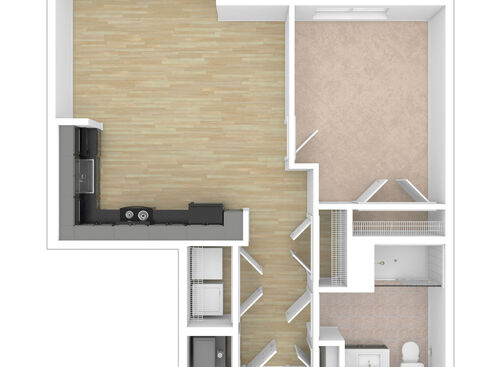 Chisel - 1 Bedroom, 1 Bath, 658 sq. ft. - 3D Unfurnished