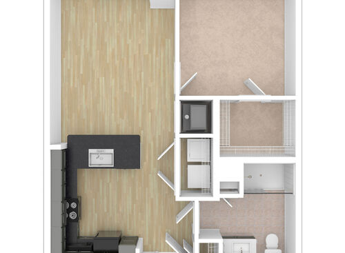 Horace - 1 Bedroom, 1 Bath, 626 sq. ft. - 3D Unfurnished