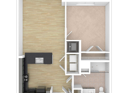 Matilda - 1 Bedroom, 1 Bath, 647 sq. ft. - 3D Unfurnished