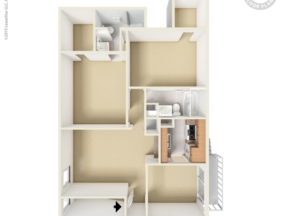 2 Bedroom/2 Bath: Beds - 2: Baths - 2: SqFt Range - 1150 to 1150