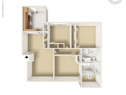 3 Bdrm 2 Ba F/P Patio: Beds - 3: Baths - 2: SqFt Range - 1340 to 1340