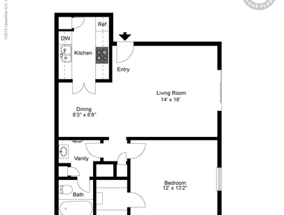 Small 1 Bedrm 1 Bath: Beds - 1: Baths - 1: SqFt Range - 660 to 660