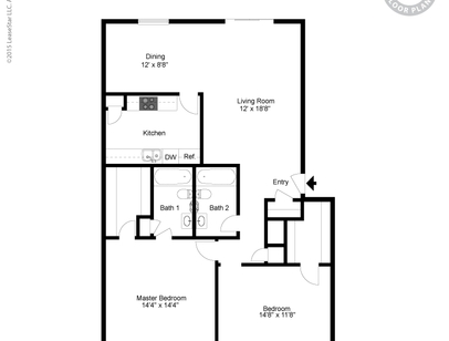Large 2 Bedrm 2 Bath: Beds - 2: Baths - 2: SqFt Range - 1130 to 1130