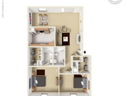 Large 2 Bedrm 2 Bath: Beds - 2: Baths - 2: SqFt Range - 1130 to 1130