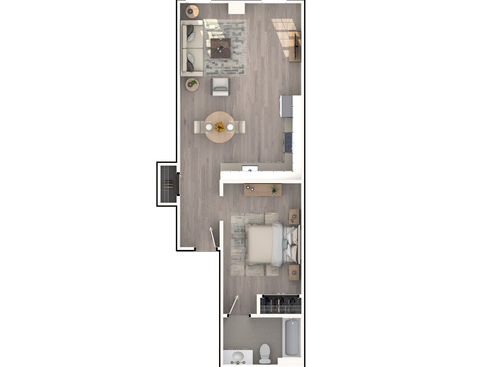 1x1 E: Beds - 1: Baths - 1: SqFt Range - 660 to