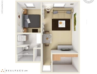 1 Bd/1 Bath/Cab.: Beds - 1: Baths - 1: SqFt Range - 523 to 523