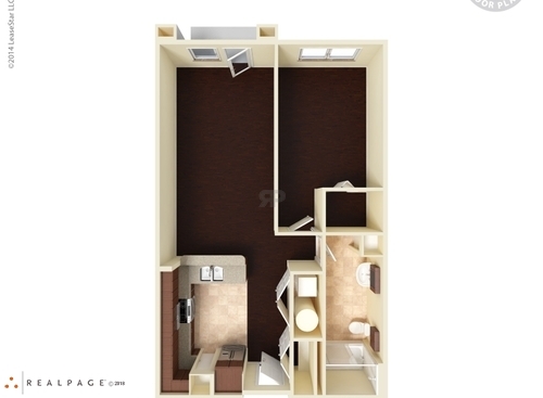 A1 One Bedroom: Beds - 1: Baths - 1: SqFt Range - 741 to 741
