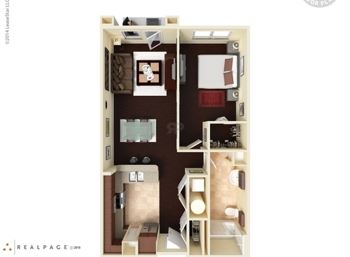 A1 One Bedroom: Beds - 1: Baths - 1: SqFt Range - 741 to 741